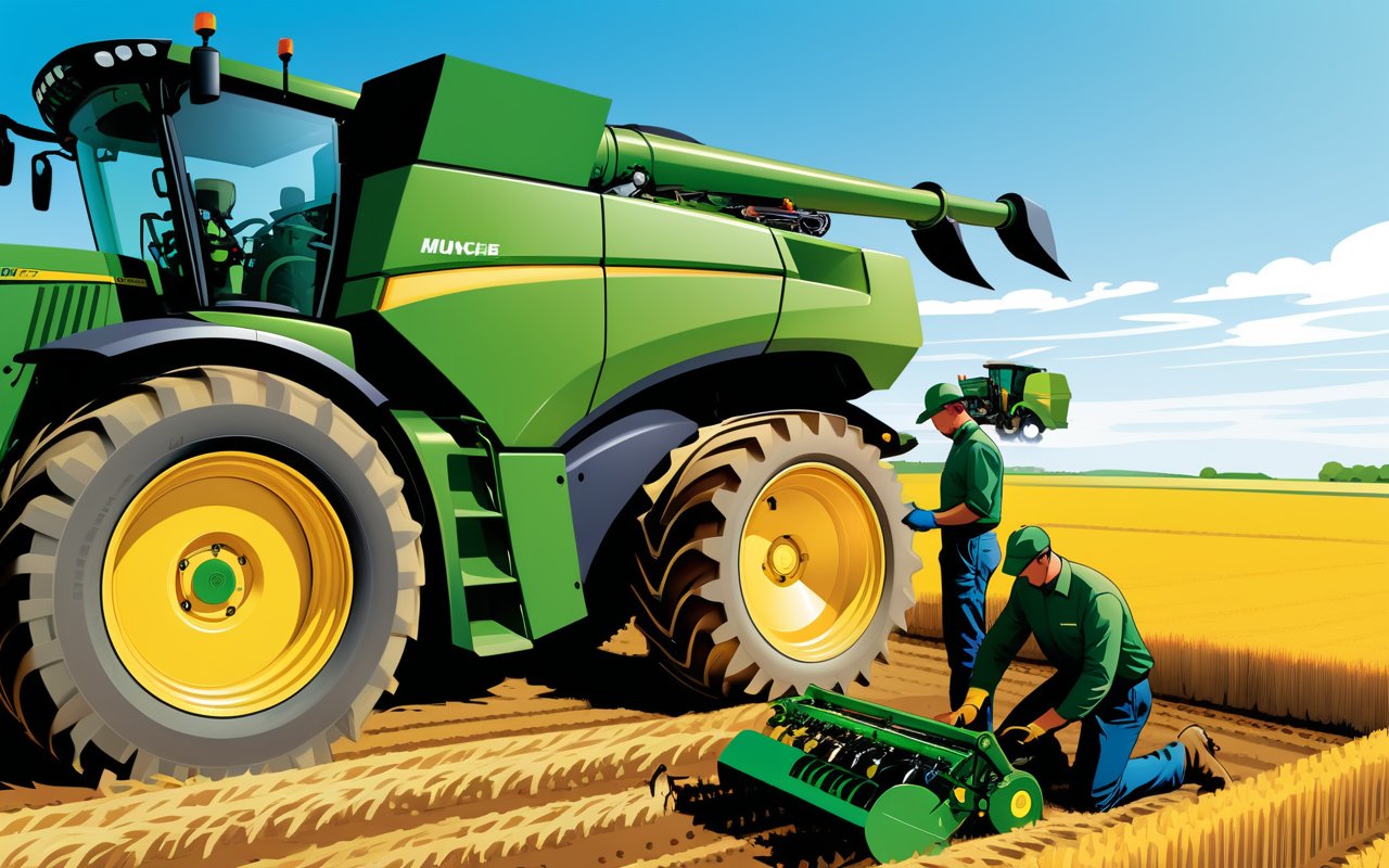Инновационные инструменты для диагностики и ремонта турбин на John Deere 7R в полевых условиях